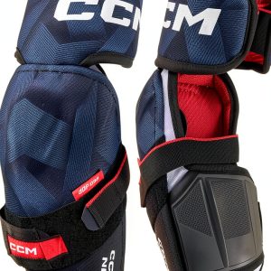 CCM Hockey Elbow Pads XL White Blue Plastic-0